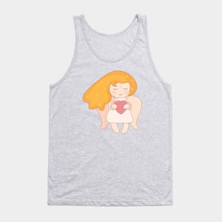 Cute angel with a heart in his hands Tank Top